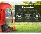 2x POP UP Camping Garden Beach Portable Weather Tent Sun Shelter Outdoor Fishing - Red