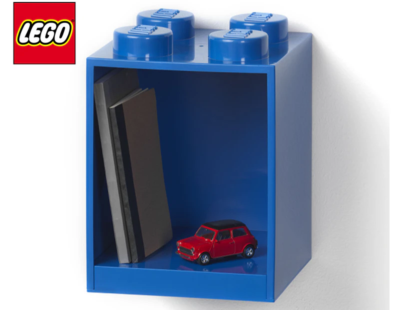 LEGO 4-Knob Stackable Brick Shelf - Blue