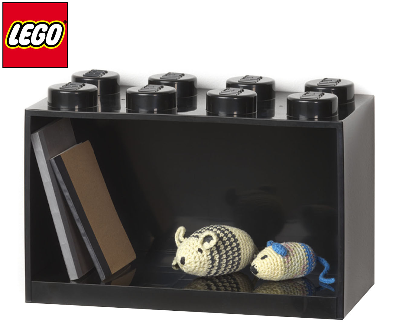 one size 4 8 Knobs Room Copenhagen LEGO Brick Set Stackable Shelf Grey 