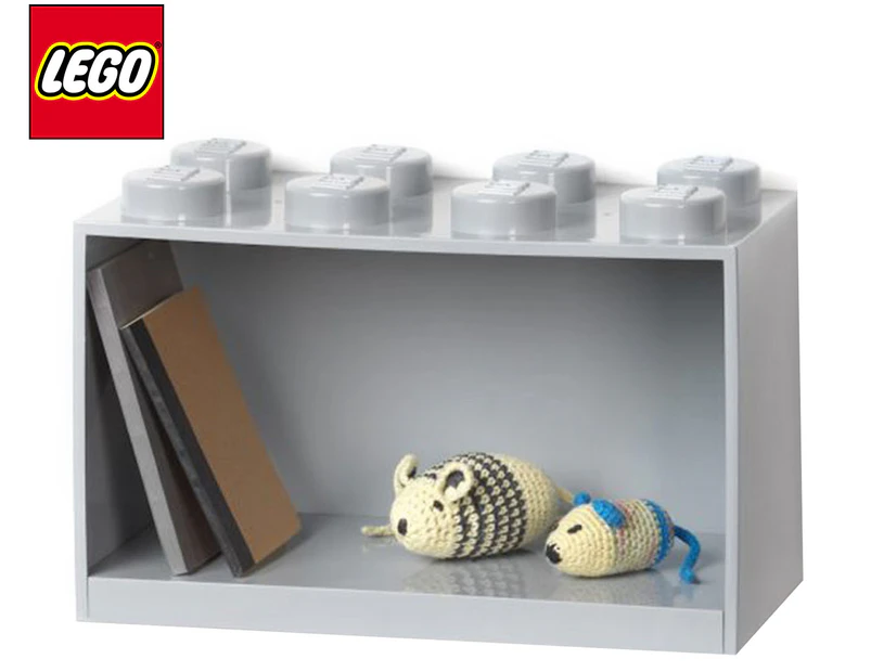 LEGO 8-Knob Stackable Brick Shelf - Grey