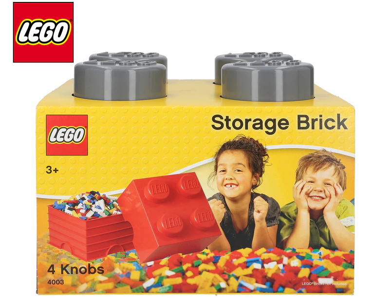 LEGO® 4-Knob Storage Brick - Grey