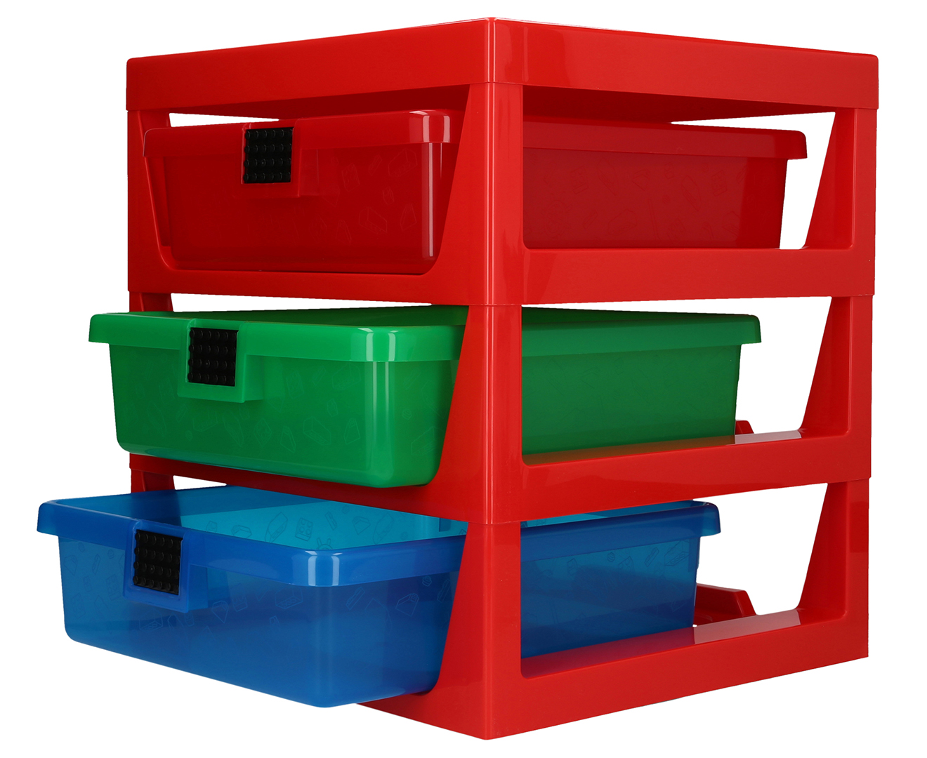 LEGO® 3Drawer Storage Rack Red