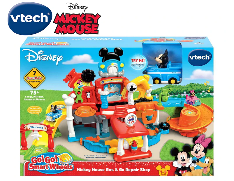 VTech Go! Go! Smart Wheels Disney Mickey Mouse Gas & Go Repair Shop Playset