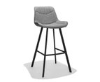 Watson Upholstered Kitchen Stool - 65cm - Vintage Charcoal microsuede