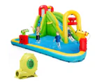 Inflatable Water Slide Jumping Castle Bouncer House Splash Pool Toy Outdoor Playground with Double Water Cannon