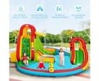 Inflatable Water Slide, w/Double Slides & Air Blower, Jumping Castle, Bouncer House, Water Park Splash Pool Toy Swimming Outdoor 2