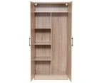 Multi-Purpose Broom Cupboard 2 Door - Light Sonoma Oak