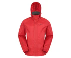 Mountain Warehouse Men's Waterproof Rain Jacket Breathable Coat Packaway Bag - Red
