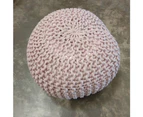 Plaited Pouf Ottoman Footstool - Pale Pink