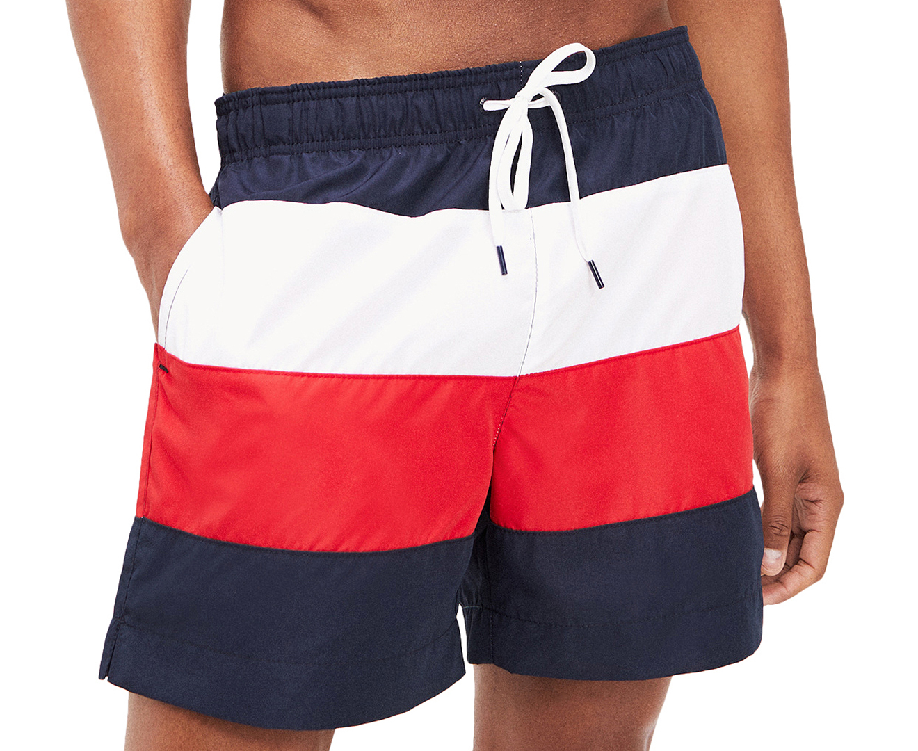 Tommy Hilfiger Swimwear Men's Medium Leg Colour Block Drawstring