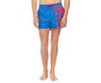 Tommy Hilfiger Swimwear Men's Short Leg Half Stripe Drawstring Boardshorts - Lapis Blue