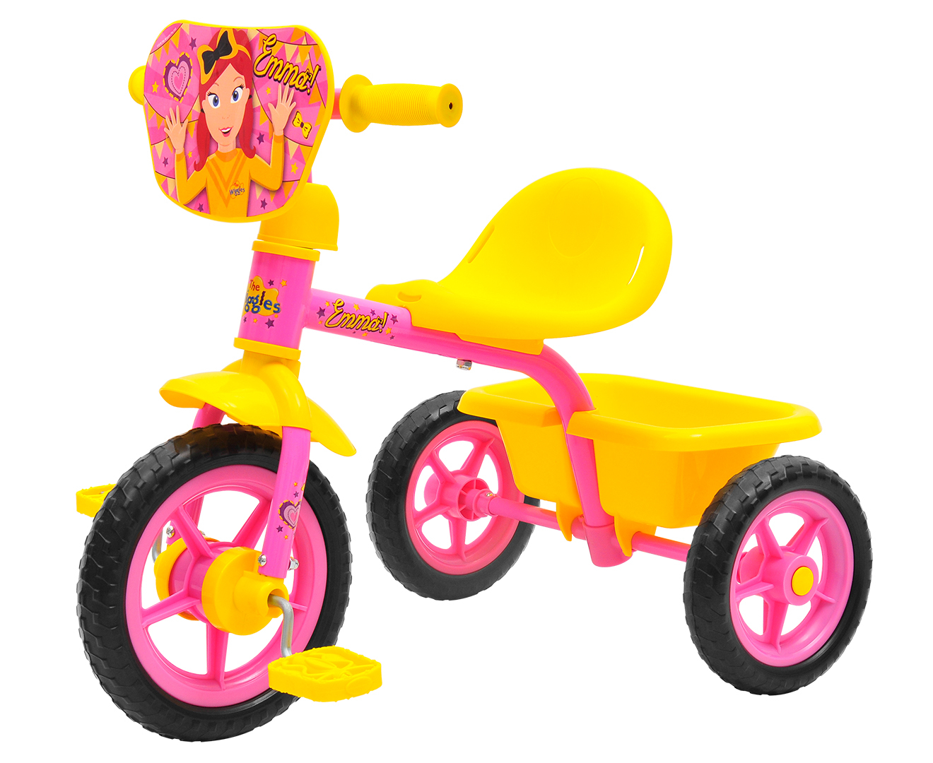 The Wiggles Emma Wiggle Trike w Bucket Pink Yellow