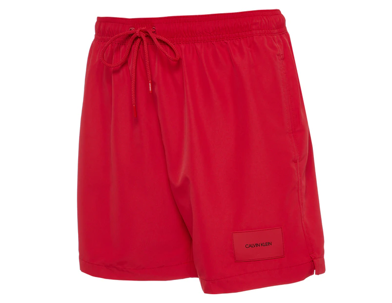 Calvin Klein Swimwear Men's Medium Leg Core Drawstring Boardshorts - Red