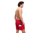 Tommy Hilfiger Swimwear Men's Slim Fit Medium Leg Drawstring Boardshorts - Tango Red