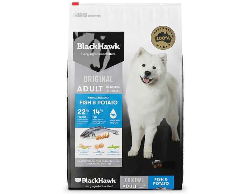 Black Hawk Adult All Breeds Complete Dog Food Fish & Potato 3kg