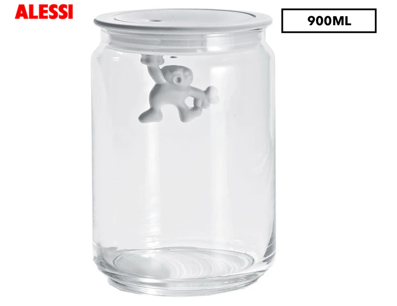 Alessi 900mL Gianni Glass Jar w/ Lid - Clear/White