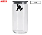 Alessi 1.4L Gianni Glass Jar w/ Lid - Clear/Black