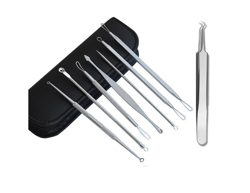 WACWAGNER 8pcs Acne Blackhead Remover Needle Pimple Comedone Extractor Facial Removal Tool