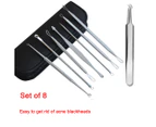 WACWAGNER 8pcs Acne Blackhead Remover Needle Pimple Comedone Extractor Facial Removal Tool
