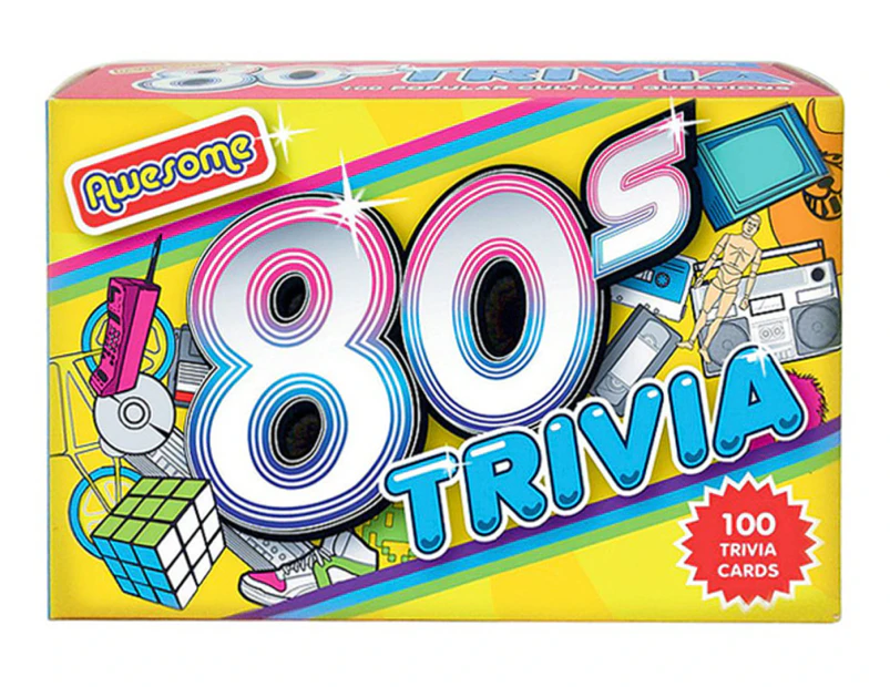 Awesome 80s Trivia Card Game - 100 Pop Culture Questions