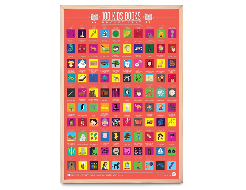 100 Kids Books Scratch Off Bucket List Poster