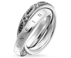 Thomas Sabo Love Infinity CZ Linked Ring - Silver/Black