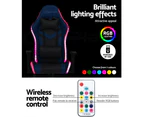 Artiss Gaming Office Chair RGB LED Lights Computer Desk Chair Home Work Chairs Blue-Black