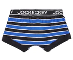 Jockey Youth Boys' Preppy Print Trunks - Black/Blue Stripe