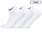 Nike Unisex Everyday Cotton Cushioned Low Socks 3-Pack - White