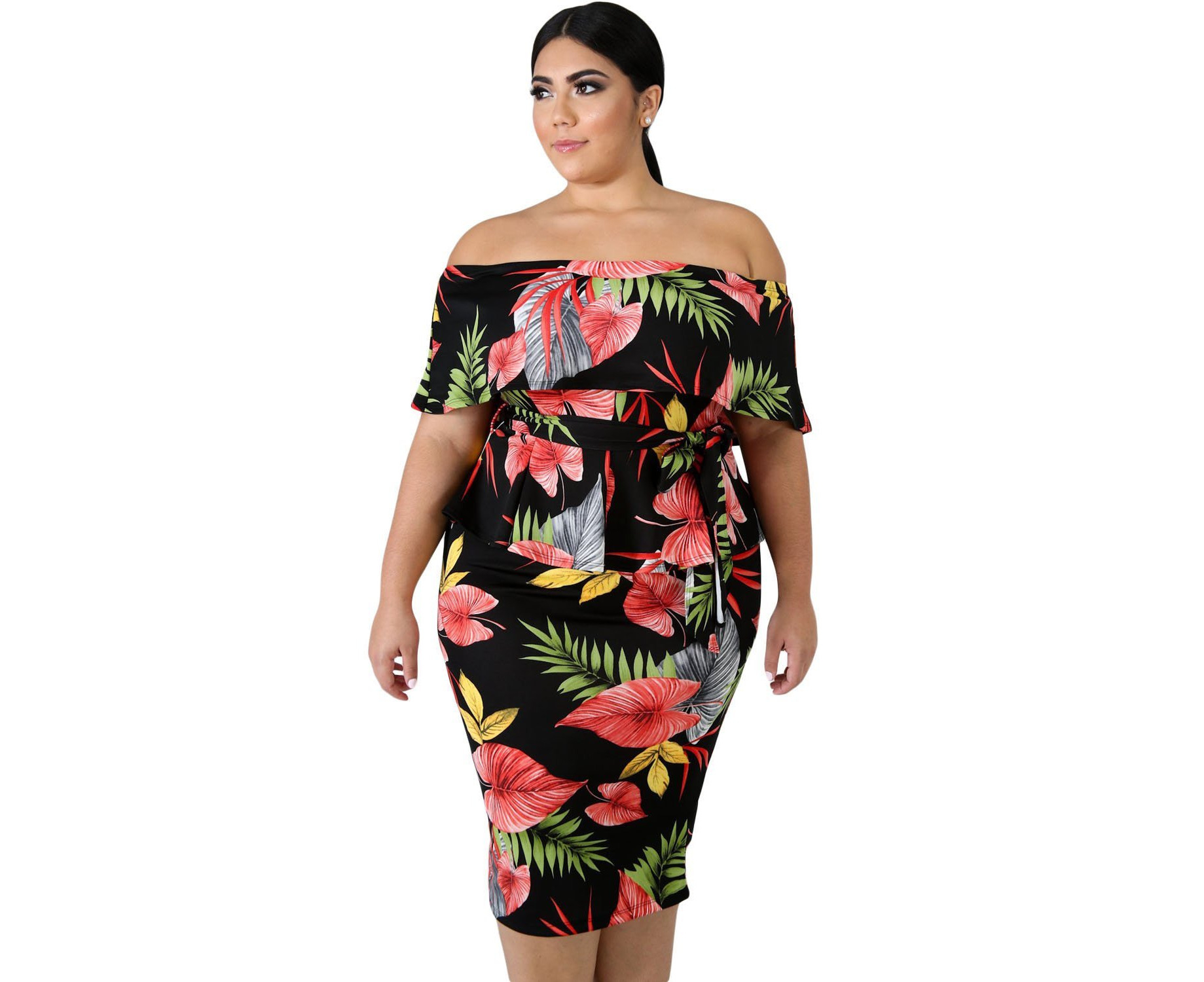 Azura Exchange Tropical Print Plus Size Dress | Catch.com.au