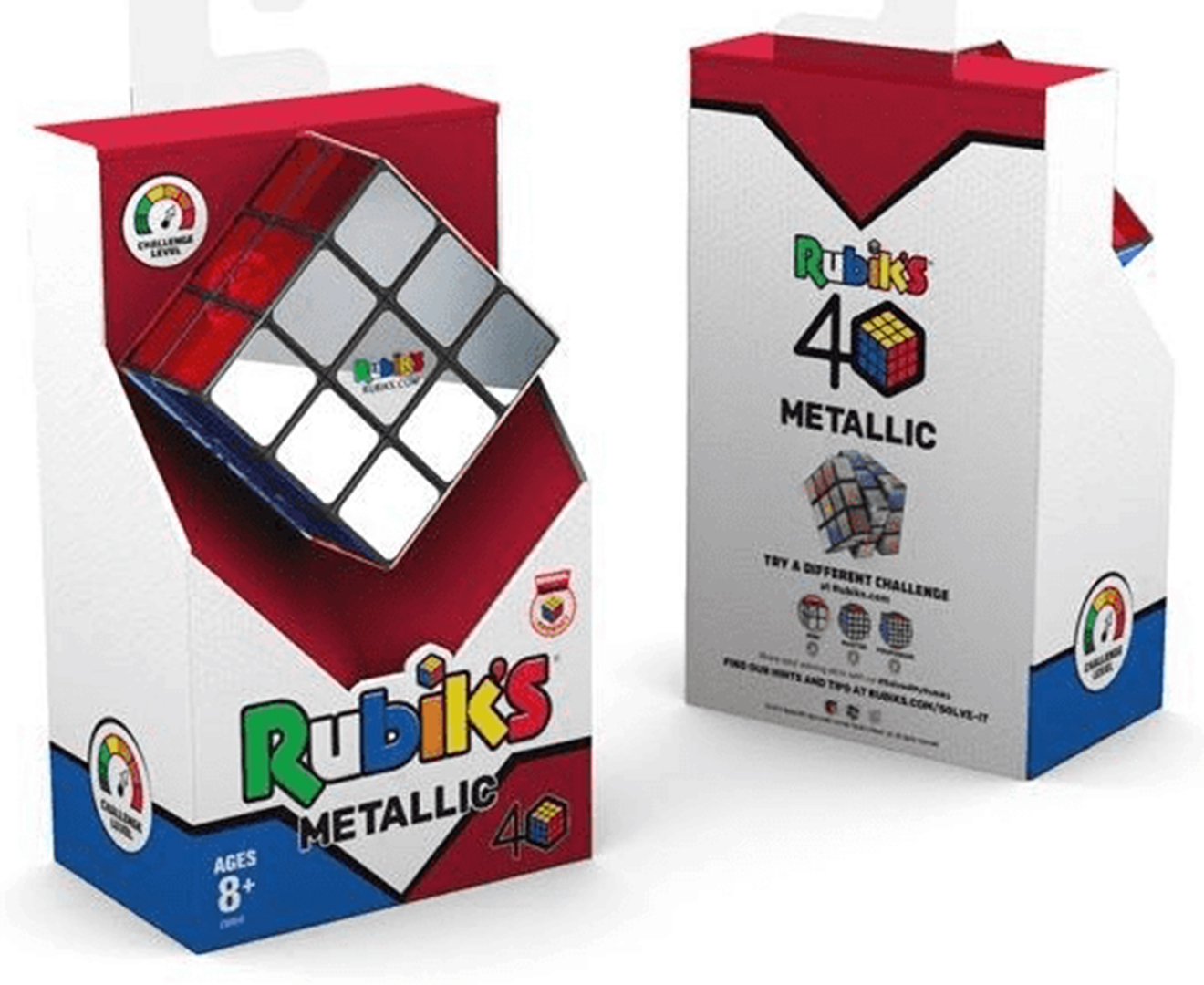 3x3 Cube with a Twist Classic Problem-Solving Puzzle Toy Rubiks Metallic 40th Anniversary Cube 