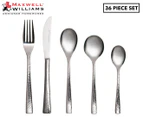 Maxwell & Williams 36-Piece Wayland Hammered Cutlery Set - Silver