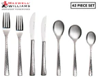 Maxwell & Williams 42-Piece Wayland Hammered Cutlery Set - Silver