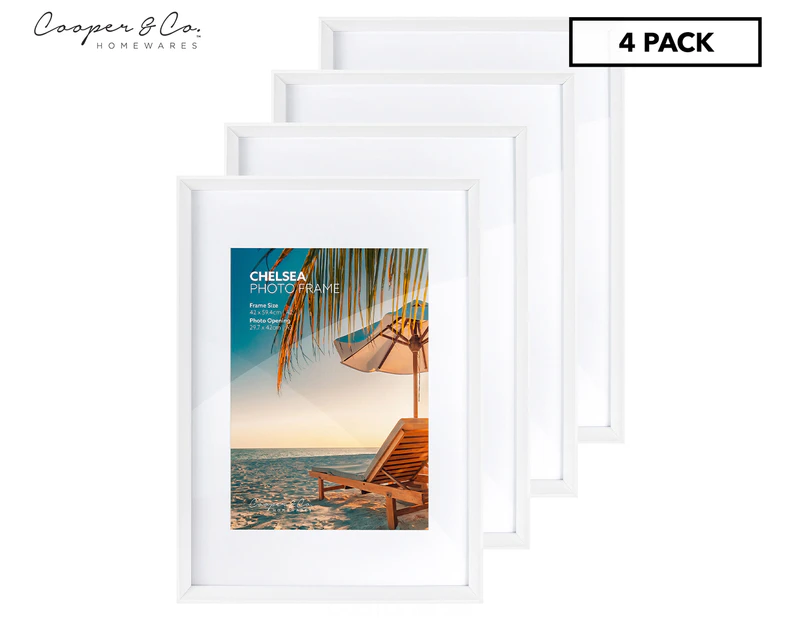 Set of 4 Cooper & Co. A2 Premium Gallery Photo Frames - White