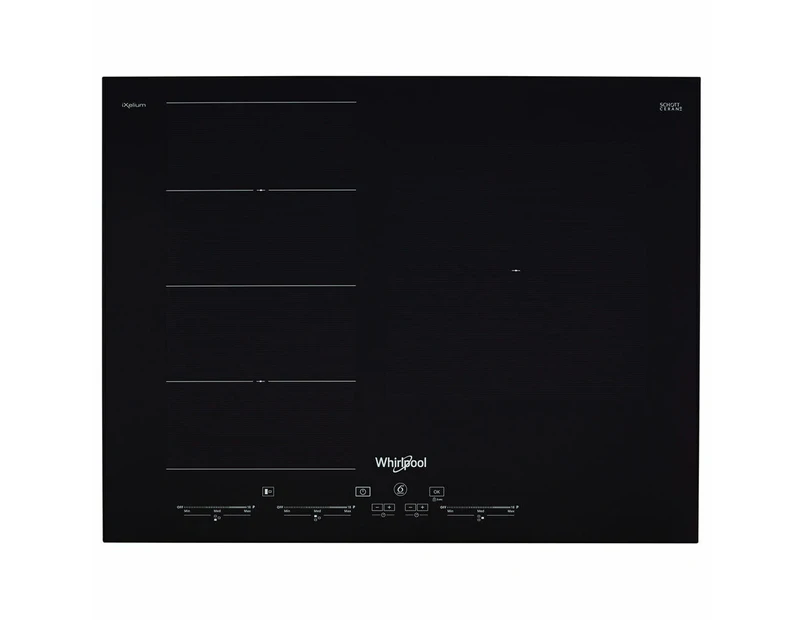 Whirlpool 65cm 3 Zone iXelium Black Glass Induction Cooktop Hob (SMC653FBTIXL)
