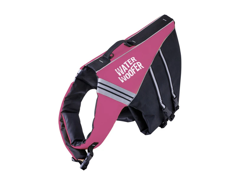 Water Woofer Dog Life Jacket - Lilac and Black Dog Floatation Device - DFD [Size: Extra Large]