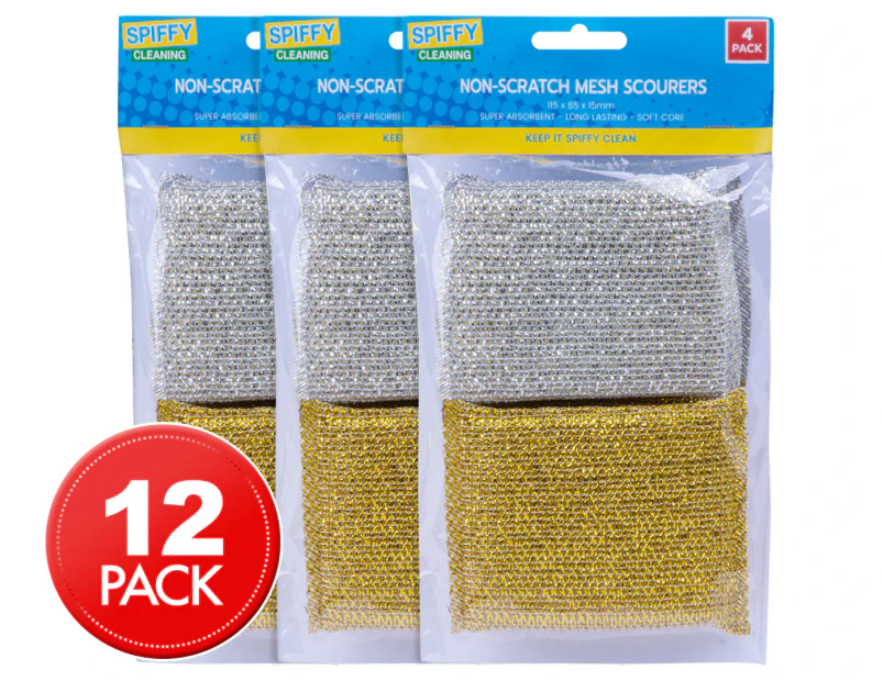 3 x Spiffy Non-Scratch Mesh Scourers 4pk