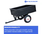 Steel Dump Cart Garden Tipping Trailer 227 Kg 500 Lbs Tow Quad Atv Ride On Mower