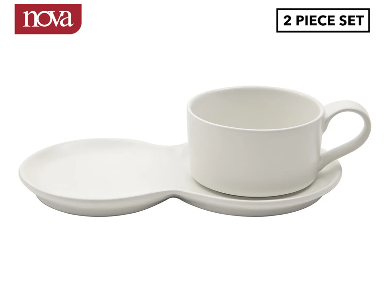 Nova 2-Piece Soup & Snack Servingware Set - White