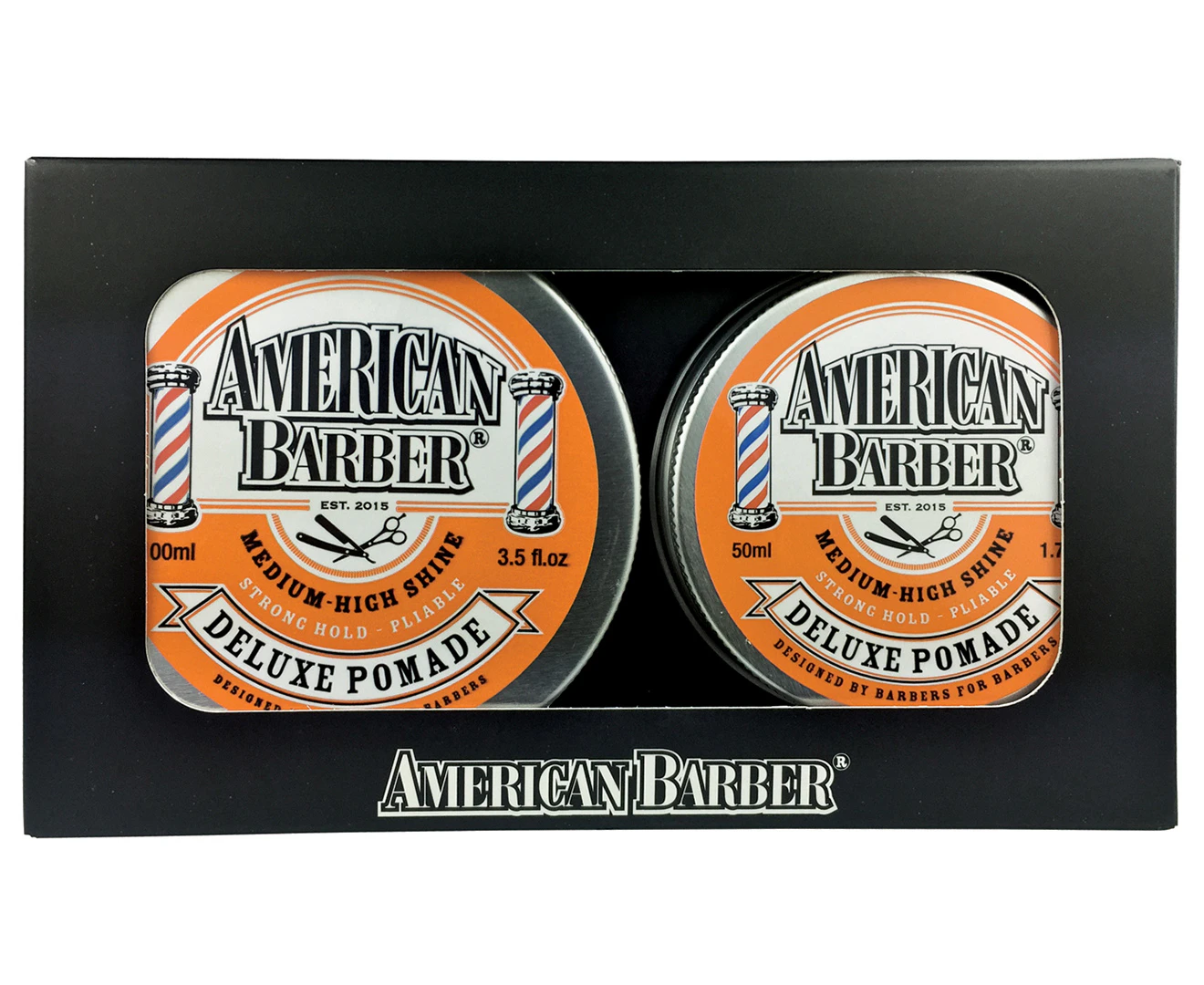 American Barber Deluxe Pomade 50ml-100ml Duo Pack