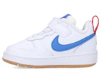 Nike Toddler Boys' Court Borough Low Sneakers - White/Pacific Blue/Red