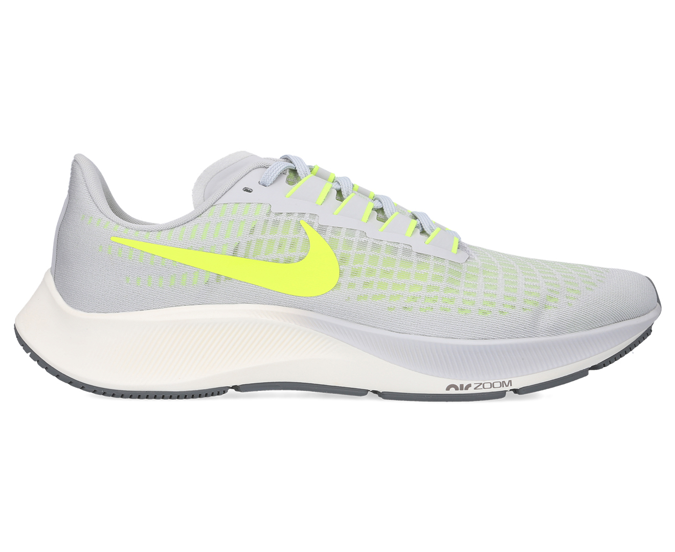 Nike Men's Air Zoom Pegasus 37 Running Shoes - Grey Fog/Volt/Smoke Grey ...