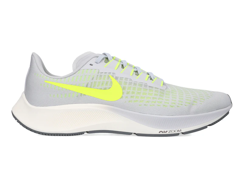 Nike Men's Air Zoom Pegasus 37 Running Shoes - Grey Fog/Volt/Smoke Grey/Sail