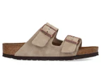 Birkenstock Unisex Arizona Suede Soft Footbed Regular Fit Sandals - Taupe