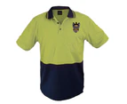 Wellington Phoenix A-League Hi-Viz Yellow Short Sleeve Work Polo Shirt Size XL
