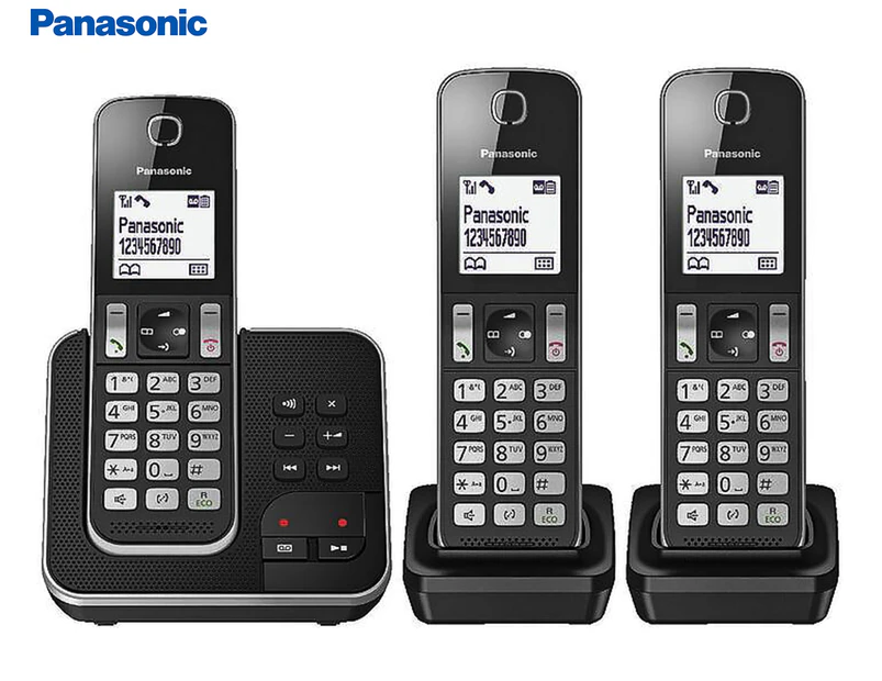 Panasonic Triple Handset Cordless Phone w/ Answering Machine