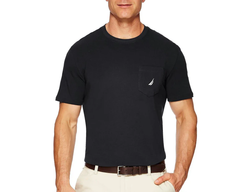 Nautica Men's Logo Pocket T-Shirt  Black