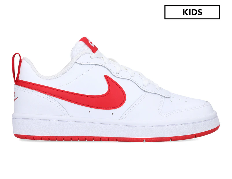 Nike Grade-School Boys' Court Borough Low Sneakers - White/University Red