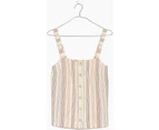 Madewell Womens Rainbow Stripe Button Front Tank Mixed Colours