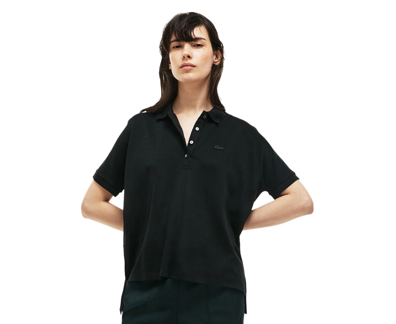 Lacoste Women's Relaxed Fit Polo Shirt - Black